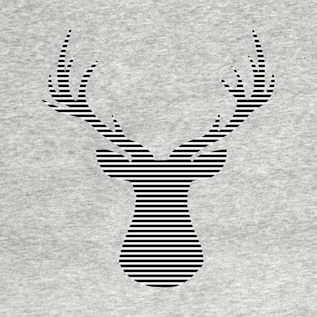 Deer - strips - black and white. by kerens